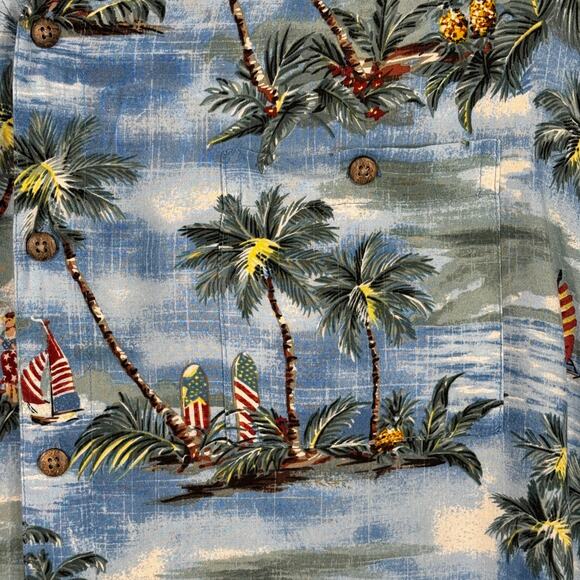 Batik Bay XX-Large Mens Hawaiian Shirt Button-Up Pocket Palm Trees Short Sleeve - Picture 3 of 5